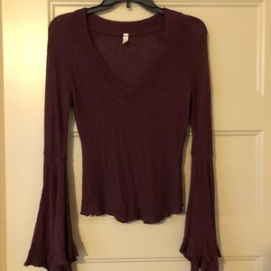 FREE PEOPLE Intimately so dramatic bell sleeve top